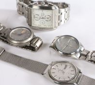 Seiko Chronograph 100M gentleman's stainless steel wristwatch, Seiko quartz gentleman's