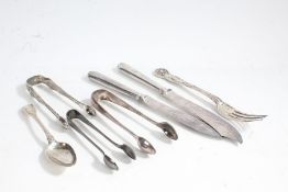 Silver and plate to include Victorian silver fork, Exeter 1859, maker Josiah Williams & Co (