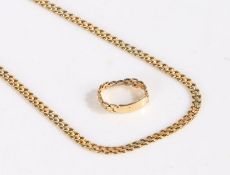 18 carat gold tri-metal gate link necklace, stamped 750, 41cm long weight 16.5 grams