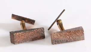 Pair of 9 carat gold cuff-links, weight 11.2 grams