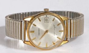 Seiko Automatic Diashock 17 Jewels gentlemans wristwatch, reference No 6602-1990, the silvered