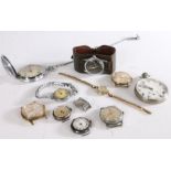 Collection of wrist and pocket watches, to include Rotary, Kered, Le Cheminant, Waldman, two