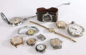 Collection of wrist and pocket watches, to include Rotary, Kered, Le Cheminant, Waldman, two