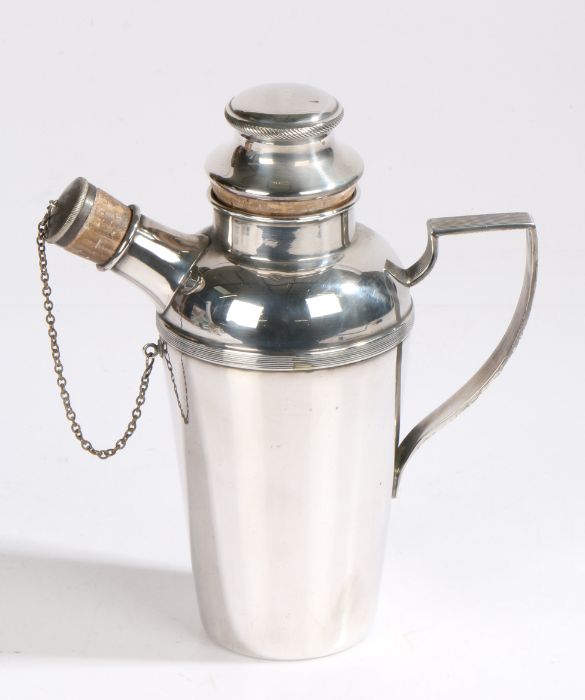 Early 20th Century silver plated cocktail shaker, circa 1930, maker James Dixon & Sons, the