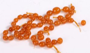 Amber bead necklace, formed from graduated beads (AF)