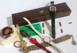 Collection of watches and jewellery to include four wristwatches to  include Gucci, Certina etc,