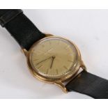 Mid 20th century Movado gentlemans wristwatch, the gilt dial with baton markers set on a unmarked