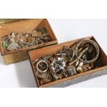 Large collection of silver and white metal items housed within two boxes (Qty)