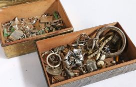 Large collection of silver and white metal items housed within two boxes (Qty)