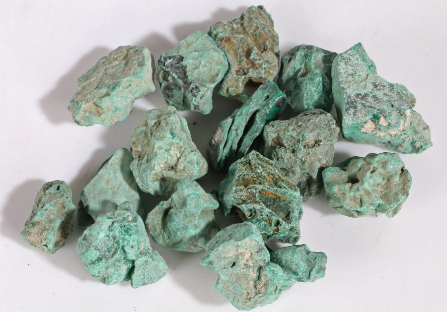 Large collection Malachite mineral specimens, displaying a light green colour, gross weight 1006. - Image 2 of 2