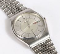 Seiko SQ Quartz gentlemans wristwatch, reference No 7123-8550, with a silvered chapter ring and a