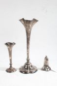 Late Victorian silver spill vase with matching cap/snuffer, London 1899, maker Horace Woodward &