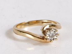 9 carat gold and diamond solitaire ring, the head set with a claw mounted illusion set diamond,