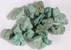 Large collection Malachite mineral specimens, displaying a light green colour, gross weight 1006.