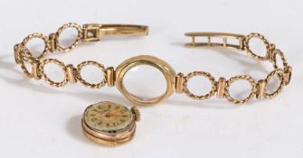 9 carat gold cased Rotary Maximus ladies cocktail watch, set with a silvered dial and baton