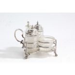 Victorian silver cruet frame, Sheffield 1872, maker Martin, Hall & Co (Richard Martin & Ebenezer