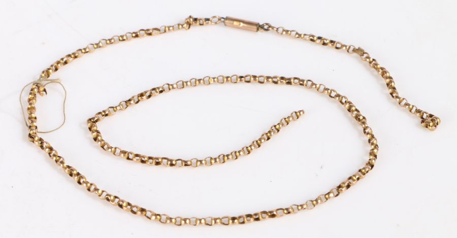 9 carat gold chain link necklace, formed of circular links, AF, weight 3.9 grams