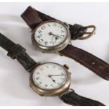 Early 20th Century silver cased trench style wristwatch, similar trench style wristwatch (2)
