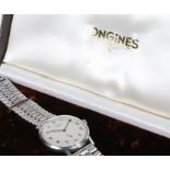 Longines stainless steel gentleman's wristwatch, case ref. 7855 2, movement no. 13984048, circa
