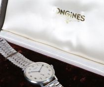 Longines stainless steel gentleman's wristwatch, case ref. 7855 2, movement no. 13984048, circa