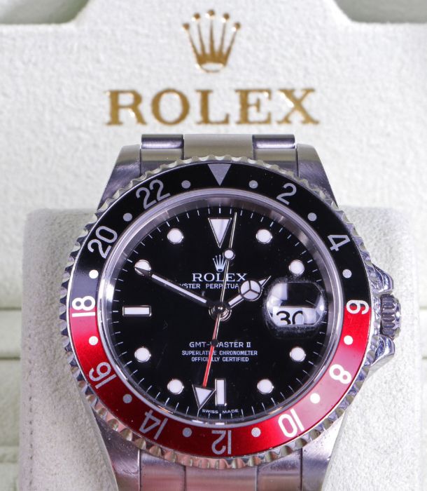 Rolex Oyster Perpetual Date GMT-Master II stainless steel gentleman's wristwatch, ref. 16710,
