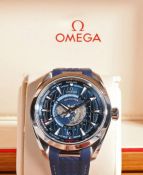 Omega Seamaster Aqua Terra 150m Co-axial Master Chronometer GMT Worldtimer gentleman's stainless
