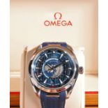 Omega Seamaster Aqua Terra 150m Co-axial Master Chronometer GMT Worldtimer gentleman's stainless