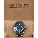Le Jour Seacolt Diver Automatic gentleman's stainless steel wristwatch, LJ-SCD-002, the blue dial