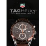 Tag Heuer Carrera chronograph stainless steel gentleman's wristwatch, model no. CV2013-2, circa