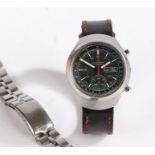 Seiko Chronograph Automatic "Helmet" gentleman's wristwatch, ref 6139-7000, circa 1970, the signed