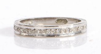 18 carat white gold diamond set half eternity ring, ring size N, 3.2g