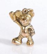 Georg Jensen nine carat gold Mickey Mouse charm, Sheffield 1978, 26mm high, 2.1g