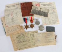 Second World War British Prisoner of War grouping including, 1939-1945 Star, Africa Star, 1939-