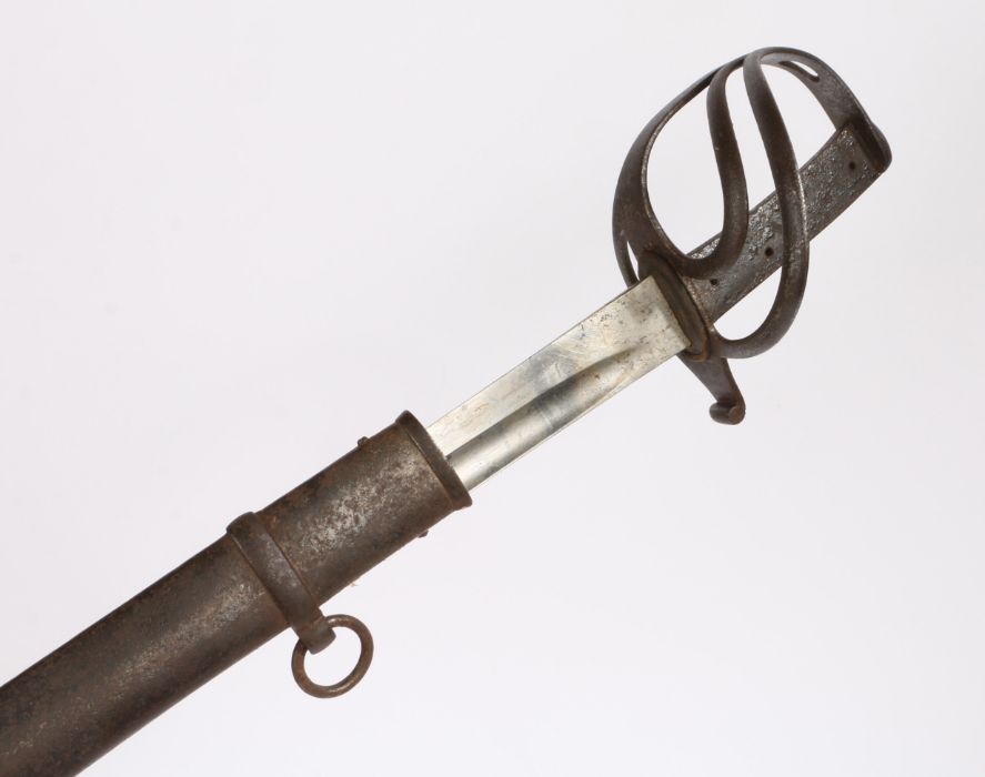 British 1853 Pattern Cavalry Troopers Sword, steel blade stamped with maker name 'Enfield' to spine,