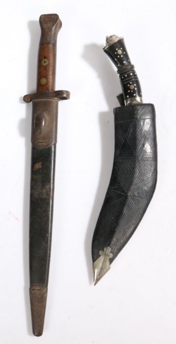 Victorian British 1888 pattern Mk1 type 2 bayonet identified by the two brass rivets each side of