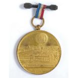 French Henry Gifford Balloon Ascent Medallion, circa 1878, given as a souvenir at the Paris