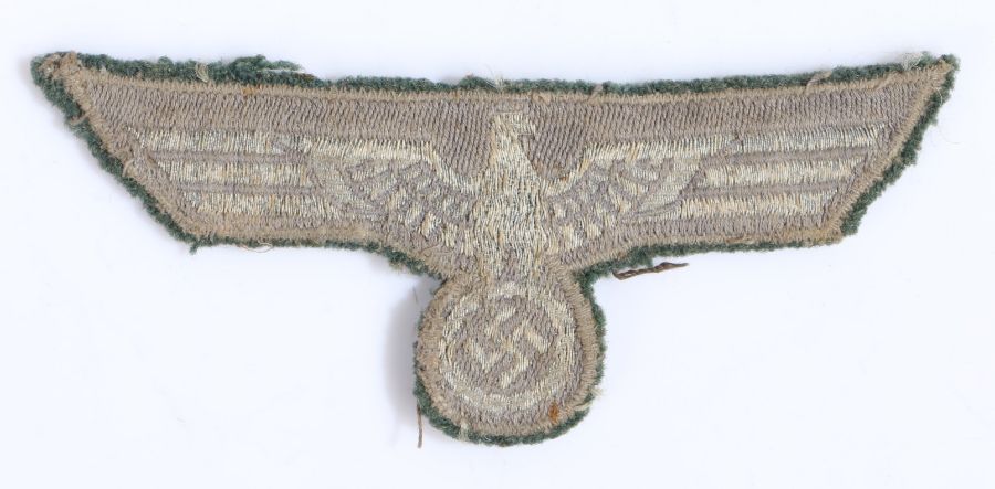 Second World War German Army Breast Eagle, Bevo Weave, removed from uniform, the badge was brought - Image 3 of 3