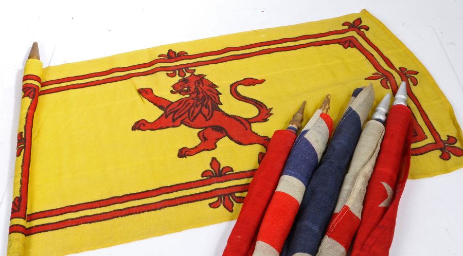 A selection of Early 20th century British and Commonwealth patriotic flags, printed on bunting