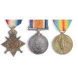 First World War trio of medals, 1915-1915 Star (312520 A.L. CORNELIUS ACT. L. STO. R.N.), 1914-