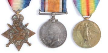 First World War trio of medals, 1915-1915 Star (312520 A.L. CORNELIUS ACT. L. STO. R.N.), 1914-