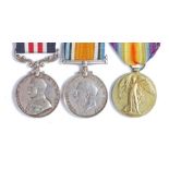 First World War Military Medal group of three, George V Military Medal (G-14942 PTE. L. CPL. T.W.