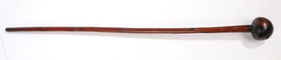 Circa 19th century African Knobkerrie, wooden fighting club, more often used by the Zulu nation as a - Image 2 of 2