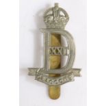 Second World War O/Rs cap badge to the 22nd Dragoons, die stamped white metal, slider to the