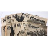 Collection of Second World War German magazines 'Die Wermacht' dated 1940-1943, articles include the