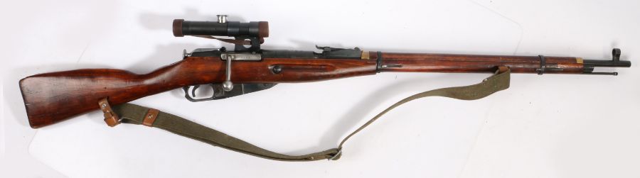 Second World War Russian Mosin Nagant Rifle, Serial Number 2228, dated 1944, fitted with PU