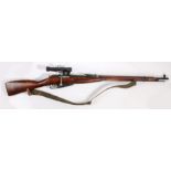 Second World War Russian Mosin Nagant Rifle, Serial Number 2228, dated 1944, fitted with PU