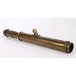 Brass Artillery Telescope by 'W. Ottway & Co, Ealing' dated 1909, front lens absent