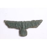 Second World War German Army Breast Eagle, Bevo Weave, removed from uniform, the badge was brought