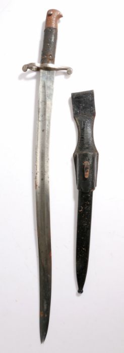 British 1856 Pattern Sword Bayonet, maker 'Reeves' marked to ricasso, together with a Mauser type