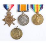 First World War Trio of medals, 1914-1915 Star (K.8878 R.J. CORNELIUS. STO. 1. R.N.), 1914-1918